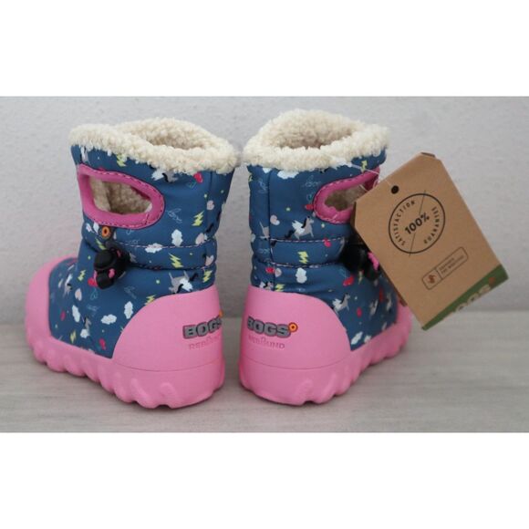 Bogs 72603I-469 Baby Girls Sz 6 Dark Blue Multi B-Moc Pegasus Snow Boots - Picture 11 of 13